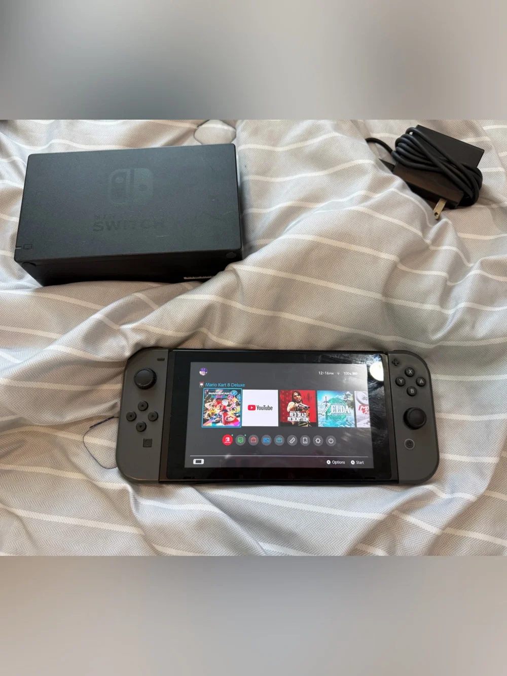 Nintendo Switch with Black Joy-Con Controllers w/ 2 games